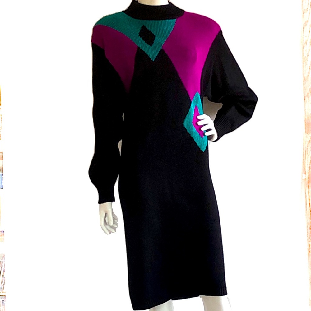 🥈Vintage 80s Huxtable Sweater Dress